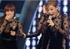 1위 발표에 놀란 표정의 아이돌들