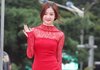 이유비의 빨간 시스루 원피스