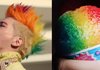 아이돌의 무지개 아이스크림 염색