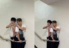 뮤뱅 포토존에서 새로운 포즈로 사진 찍는 아이돌