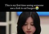 햄버거를 포크로 쳐먹는건 처음본다ㅋㅋ