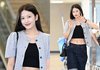 배꼽미인 안유진, 버뮤다 팬츠에 정장 양말 매치‥美친 패션 소화력