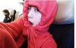 한예인 비지니스 타고 셀카