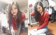 설리 치마입고 앉은사진
