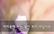 마지못해 피는 꽃이 되지 마십시오~