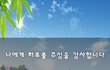 나에게 하루를 주심을 감사합니다~