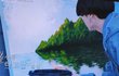 와 인더숲에서 정국 그림 그리는데 진짜 개미친듯