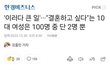 10대 여성 100명중 98명이 결혼 부정적이래