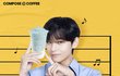 컴포즈 커피 방탄 뷔 블루 셔츠 새로운 사진