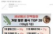 단백질이 가장 많이 들은 음식 20선