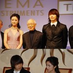 비, <색,계>의 탕웨이와 기념사진 촬영