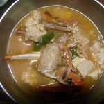 꽃게된<b>장국</b>. 오리불고기. 고추튀김