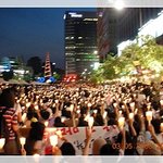 5월 3일 촛불로이루어진 <b>물결</b>...