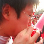 응원을 위해 손가락<b>풍선</b> 3개째~!!