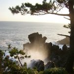 제주도 중 주상절리에서 파도<b>칠</b><b>때</b> 찍은 사진