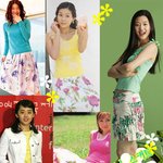 꽃 <b>무늬</b> 스커트의 스타들(중복)
