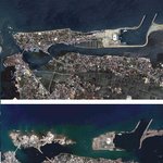 반다아체, <b>북쪽</b> 해변의 피해 전후의 모습
