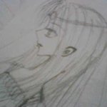 친구가 그려준 그림 2. 미소녀옆모습(?)