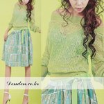 그린니트와 탑~ 그린 스커트로 <b>화사</b>한 봄코디