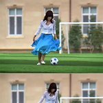 한가인, 치마 입고 '<b>현란</b>한 축구공 묘기'
