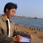 중국 <b>청도</b>바다가에서 한장..