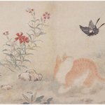 단원(檀園) 김홍도(金弘道) - 황묘농접도(黃猫弄蝶圖 30.1×46...