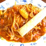 스파게티와 <b>후식</b>으로 팥빙수~