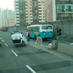 도로에 <b>전복</b>된 마티즈 사진