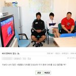 탁구경기 <b>시청</b>중인 금메달리스트 사진의 진실