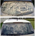 <b>이쯤</b>되면 예술! 더러운 유리창에 그린 그림~