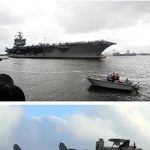 임무를 마치고 귀항한 enterprise항모 항공시범