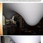 천장에 물이 <b>차서</b> 터지기 일보직전 상황!