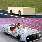 톱으로 깎아 타는 자동차, "마음대로 조각해 타세요~"