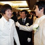 양동근의 결혼식에 <b>참석</b>한 박태환