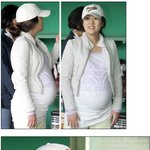 2주후 출산 예정. 김지혜 야구장에 온 모습! <b>볼록</b> 배~