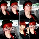 배슬기 빨간 머리 하고 셀카~완벽해보이는 <b>브이</b>라인!