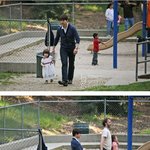 톰 크루즈와 <b>수리</b>, 공원 놀이터에서 즐거운 시간 보내는~