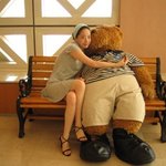 <b>노현정</b> 곰이랑 찍은 사진