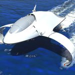 바다위를 횡당하는 비행기, 하이도로포일