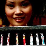 분필을 조각해서 만든 여인상