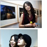 <b>조민기</b> 사진전 온 한고은, 살짝 보인 뱃살