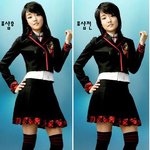 윤하 교복 모델 사진 <b>포샵</b> 전후, 뜨아~