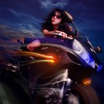 섹시여전사 길건, 오토바이 탄 스타화보!! 부담스런 <b>포샵</b>!!