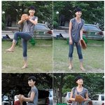 아파트 앞에서 야구하는 오연수, 투구 폼이 전문가 수준~