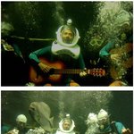 중국 가수, <b>물</b> <b>속</b>에서 공연하다.