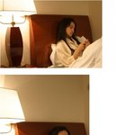 일본 간 모델 우리, 잠옷 <b>차림</b>으로 호텔 침대에 누워!