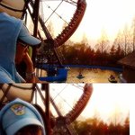 놀이공원 바이킹 앞에서 <b>사색</b>에 잠긴 솔비