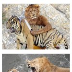 <b>사자</b>에게 인질로 잡혀있어요!!