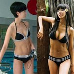 같은 스타일의 비키니 입은 <b>오연수</b>vs김준희, 사이즈차이가..