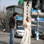 성유리, <b>올백</b>스타일에 드레스입고 드라마 촬영
